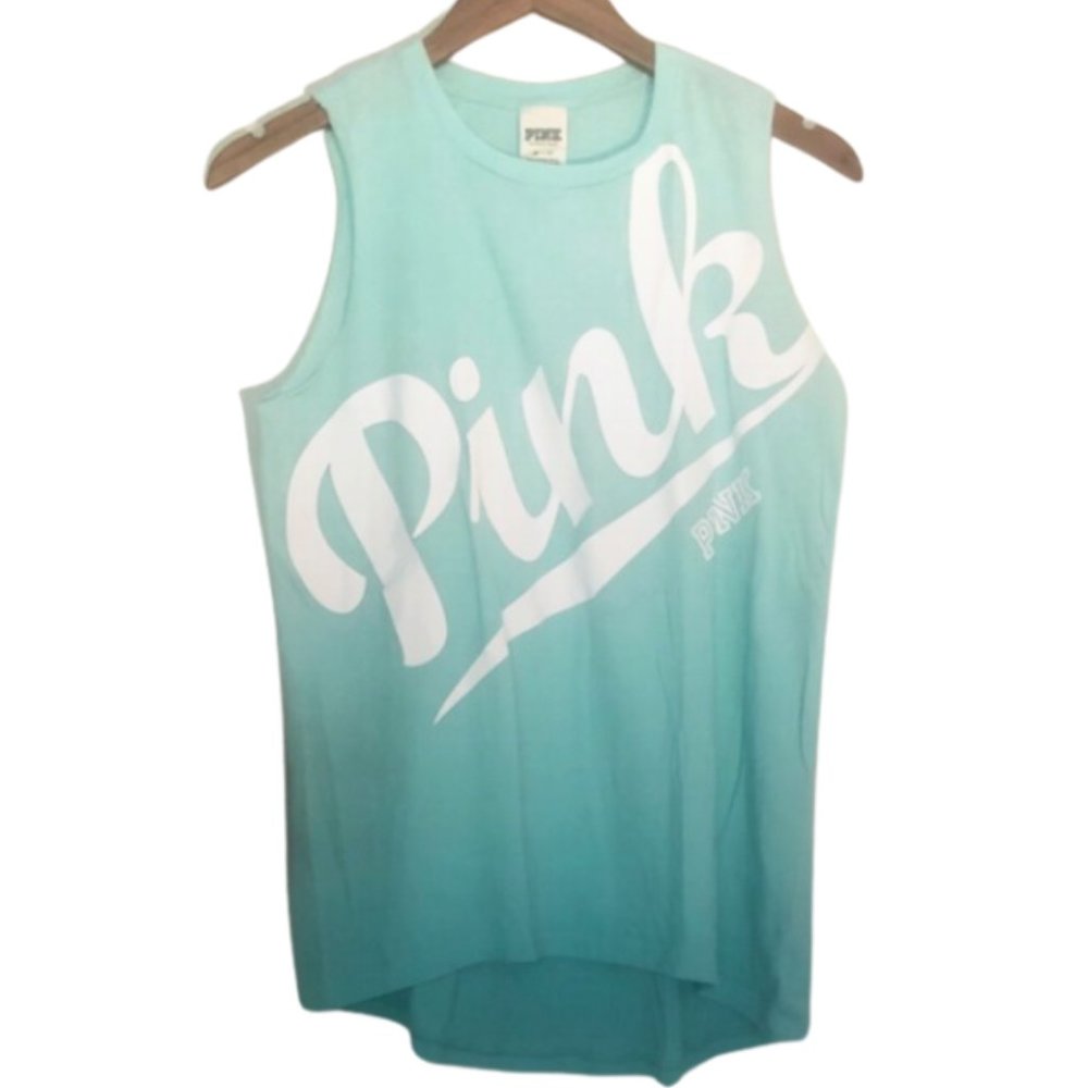PINK Victoria’s Secret Teal Ombré Tank Top - Picture 1 of 7